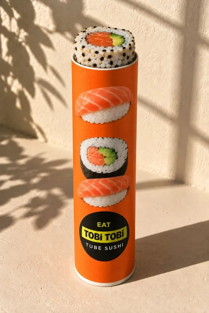 Tobi Tobi: sushi servito nel tubo push-up